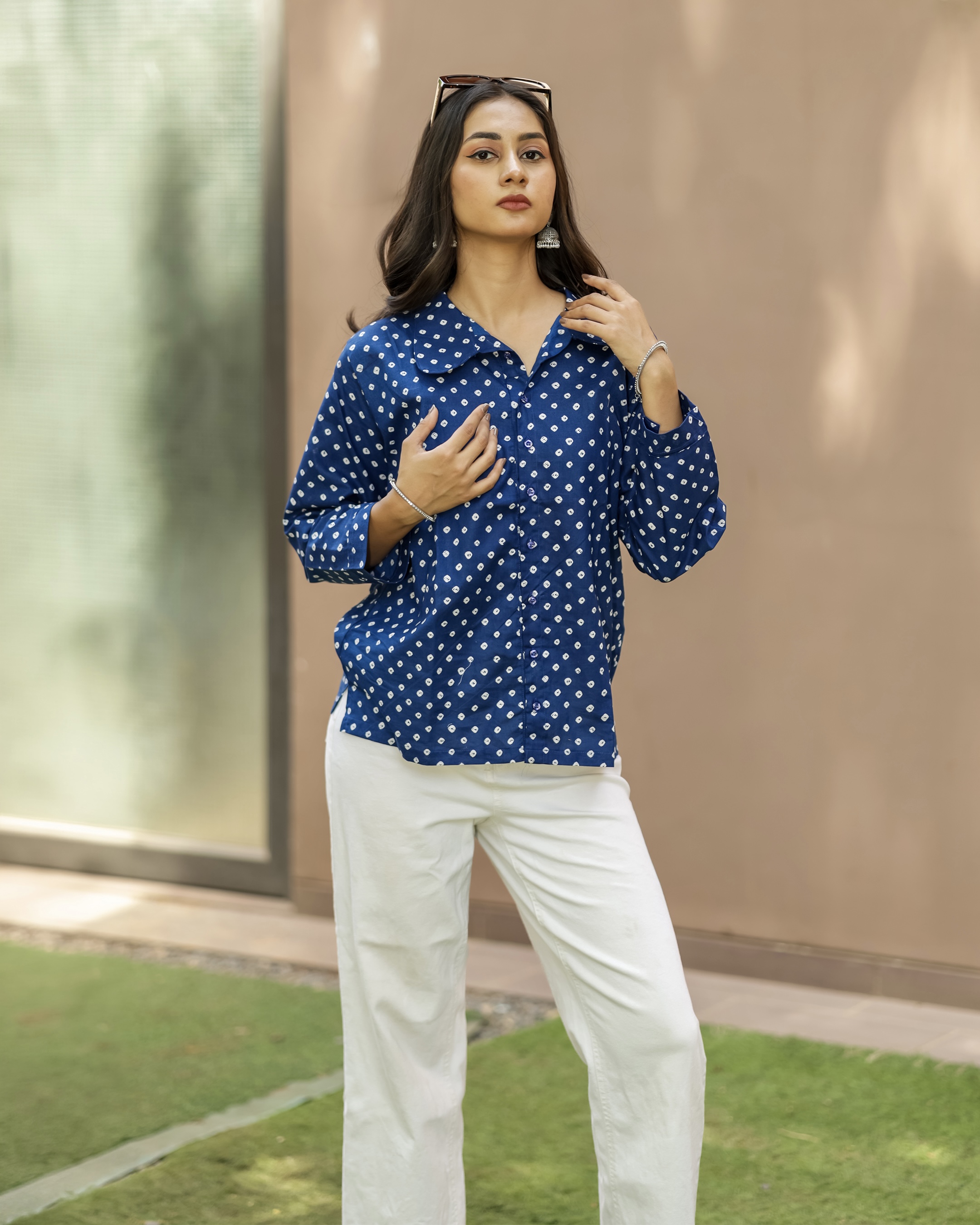 Stylish Printed Cotton Shirt Top for Women | Casual & Office Wear thumbnail 2