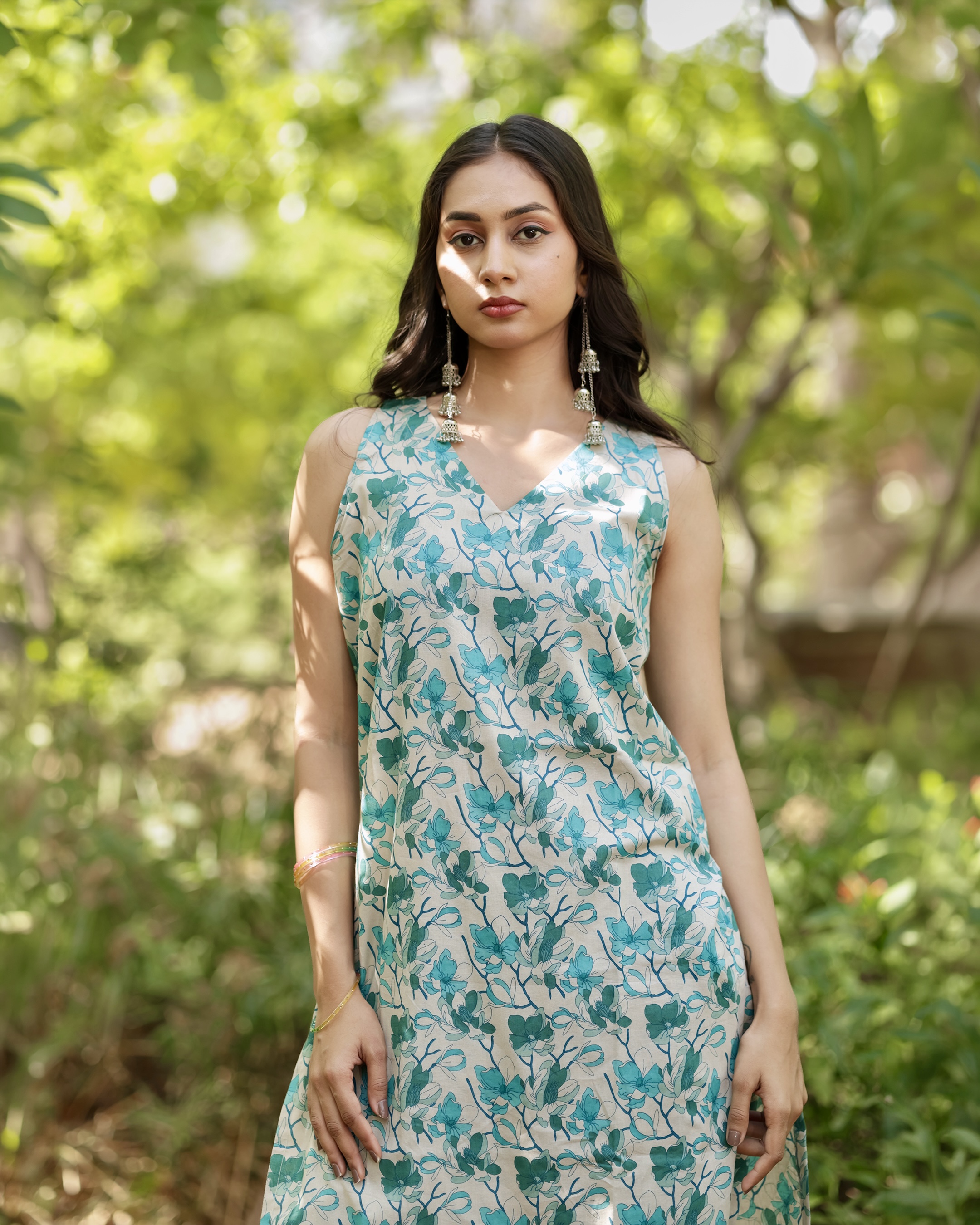 Green Floral Printed Kurta Pant Set💚 thumbnail 3
