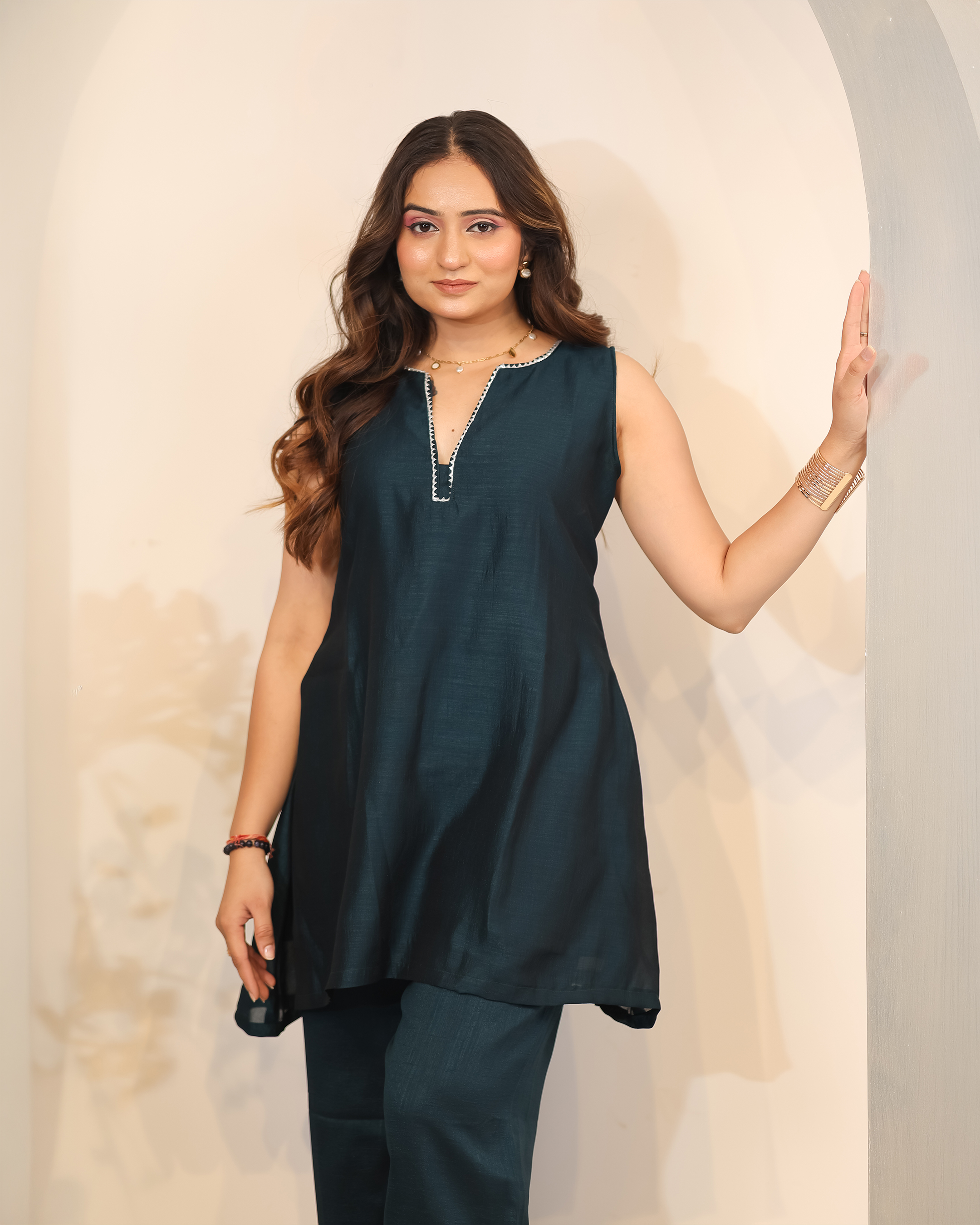 Bottle Green A-Line Kurta Palazzo Set✨ thumbnail 3